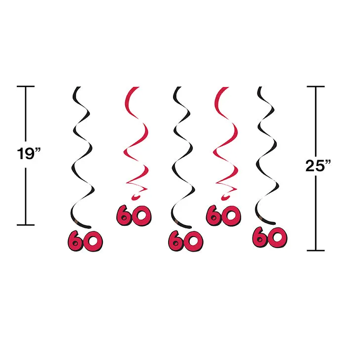 60th Birthday Dizzy Danglers (5/Pkg)