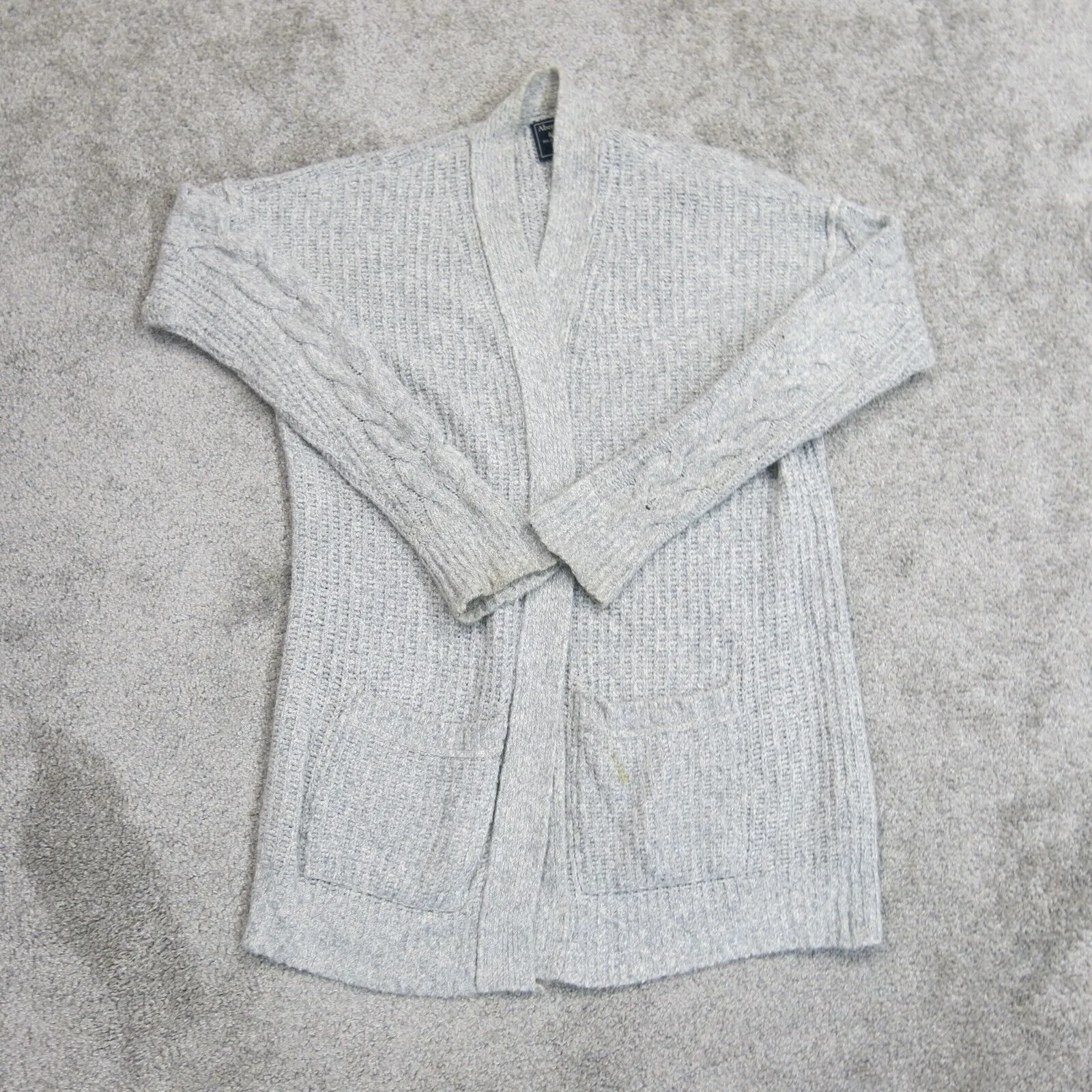 Abercrombie & Fitch Womens Cardigan Sweater Open Front Long Sleeves Gray Size XS