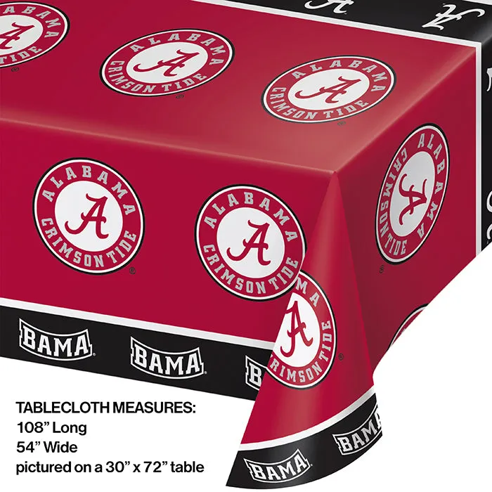 Alabama Crimson Tide Plastic Table Cover, 54"x108"