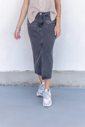 ALYSSA GREY DENIM SKIRT
