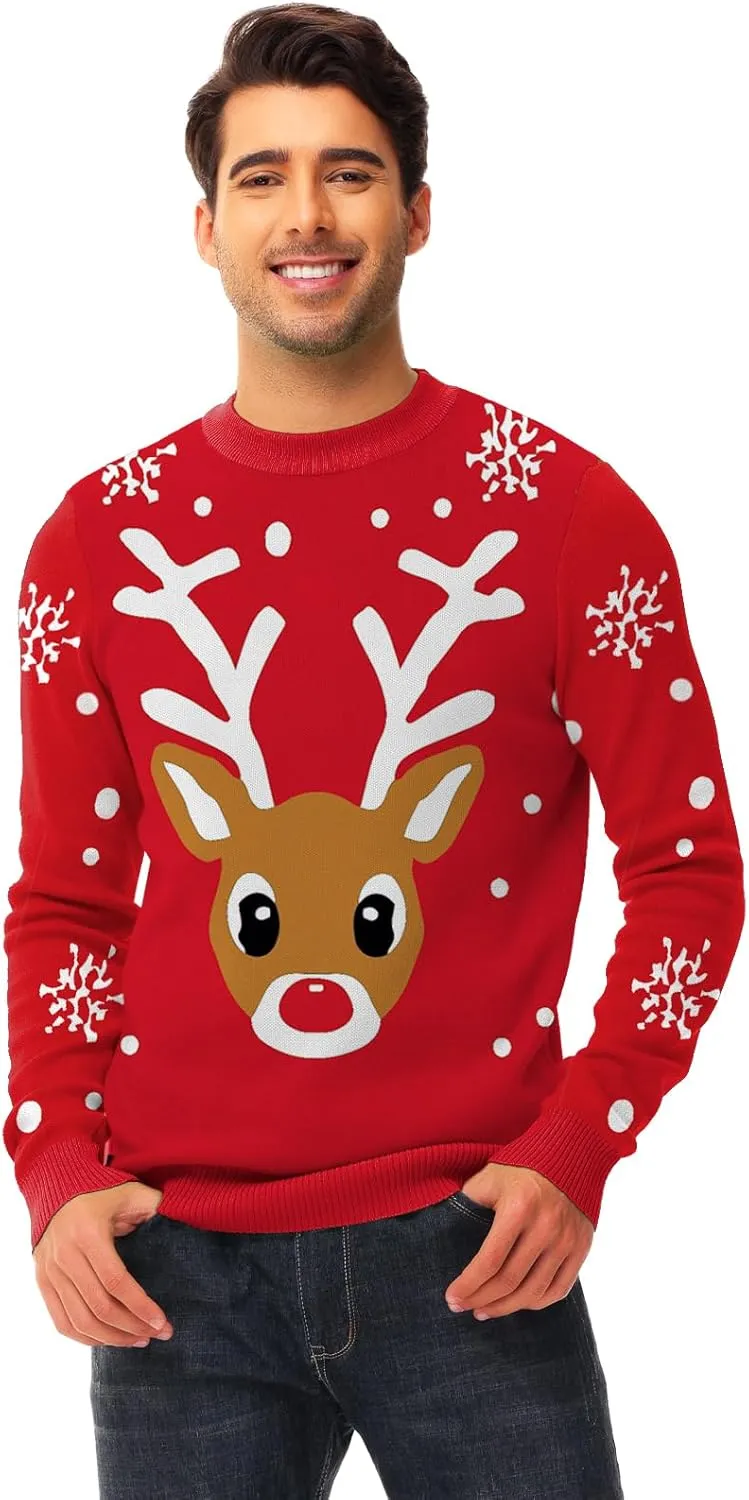 AOBUTE Women Winter Sweater Funny Printed Long Sleeve Holiday Knit Pullover
