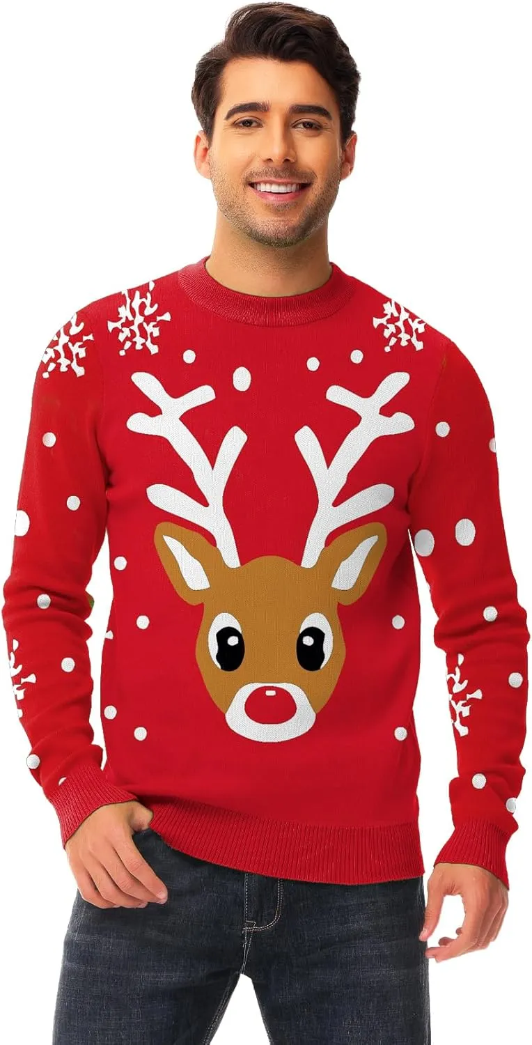AOBUTE Women Winter Sweater Funny Printed Long Sleeve Holiday Knit Pullover