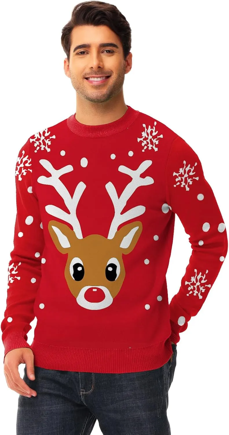 AOBUTE Women Winter Sweater Funny Printed Long Sleeve Holiday Knit Pullover