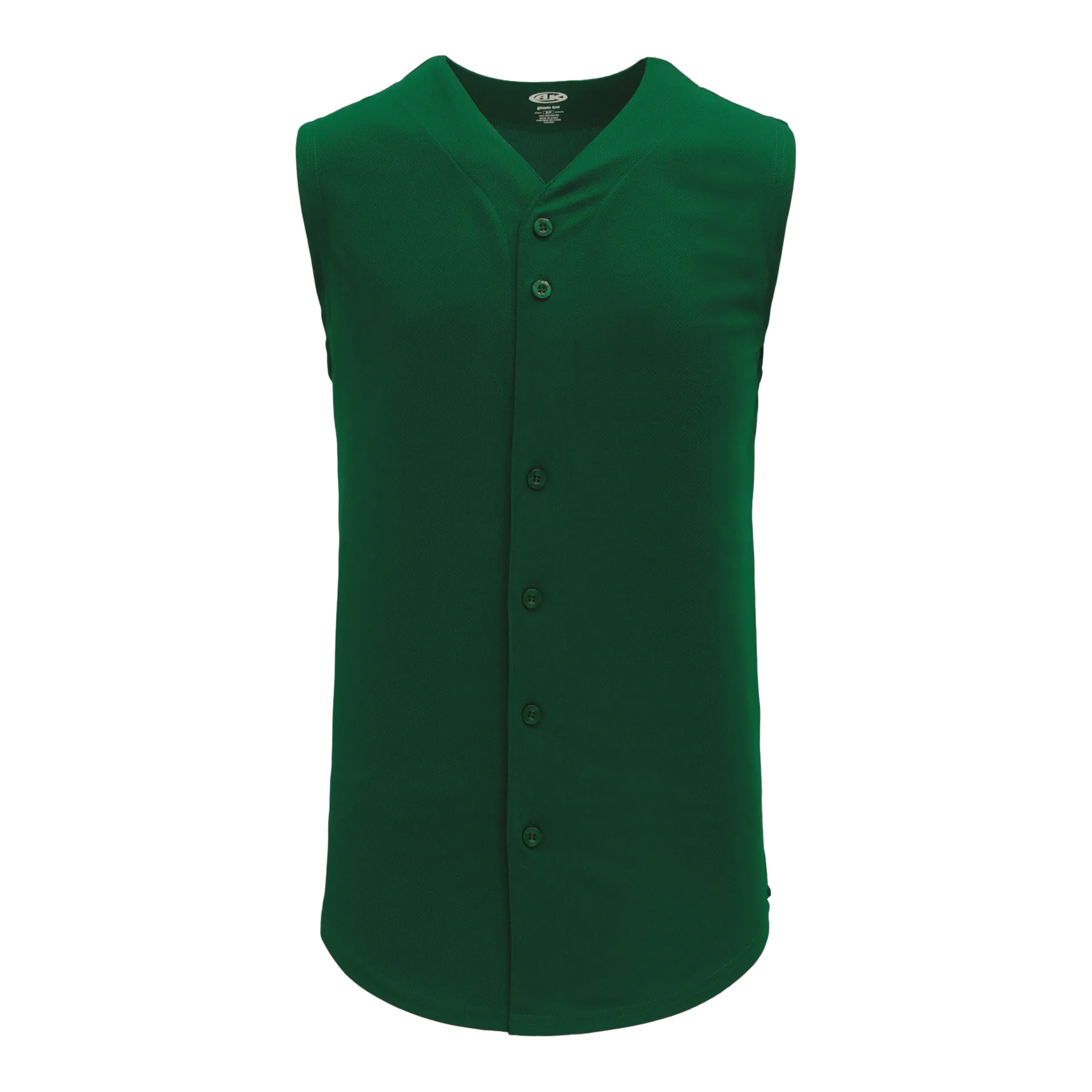 Athletic Knit Full Button Sleeveless Baseball Jersey