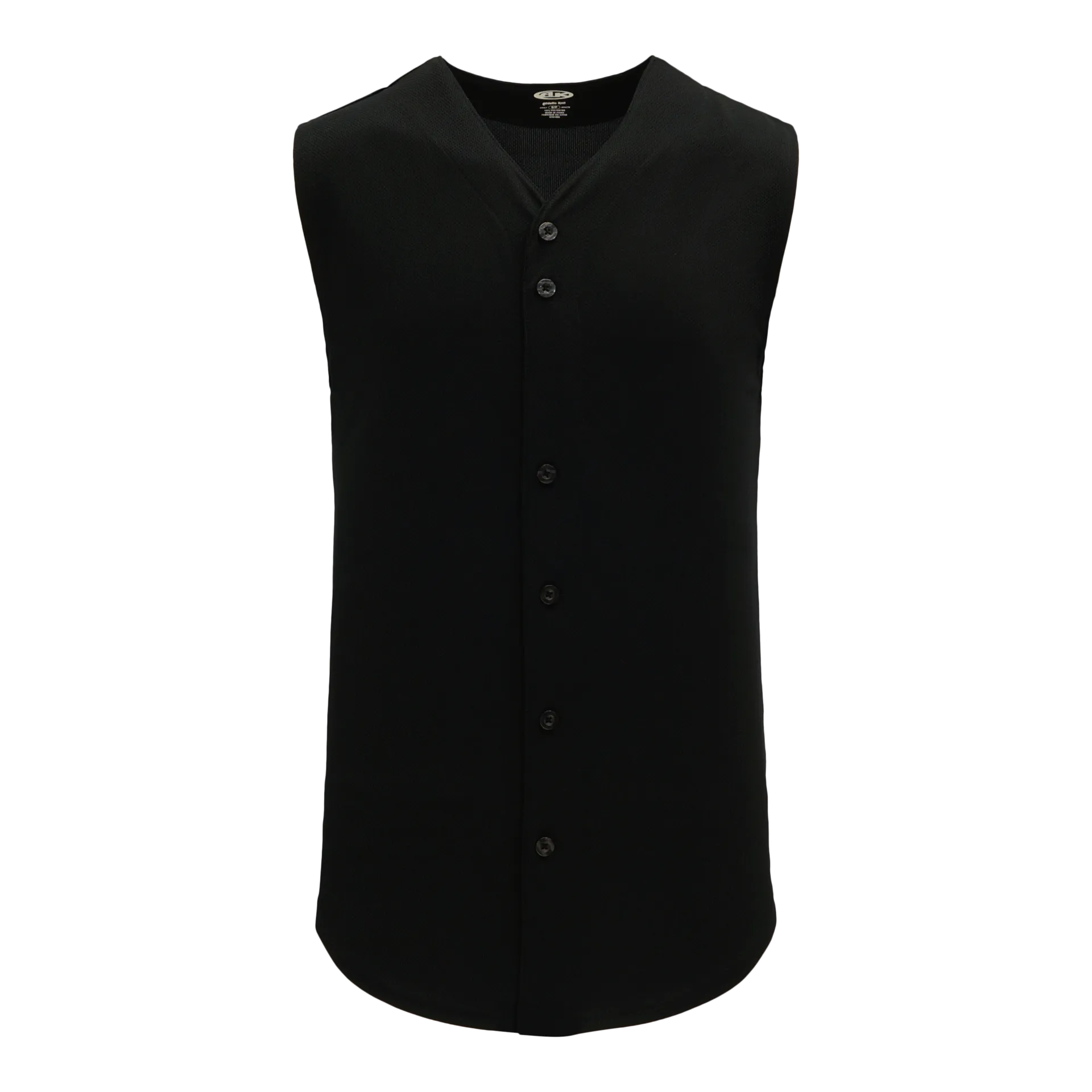 Athletic Knit Full Button Sleeveless Baseball Jersey