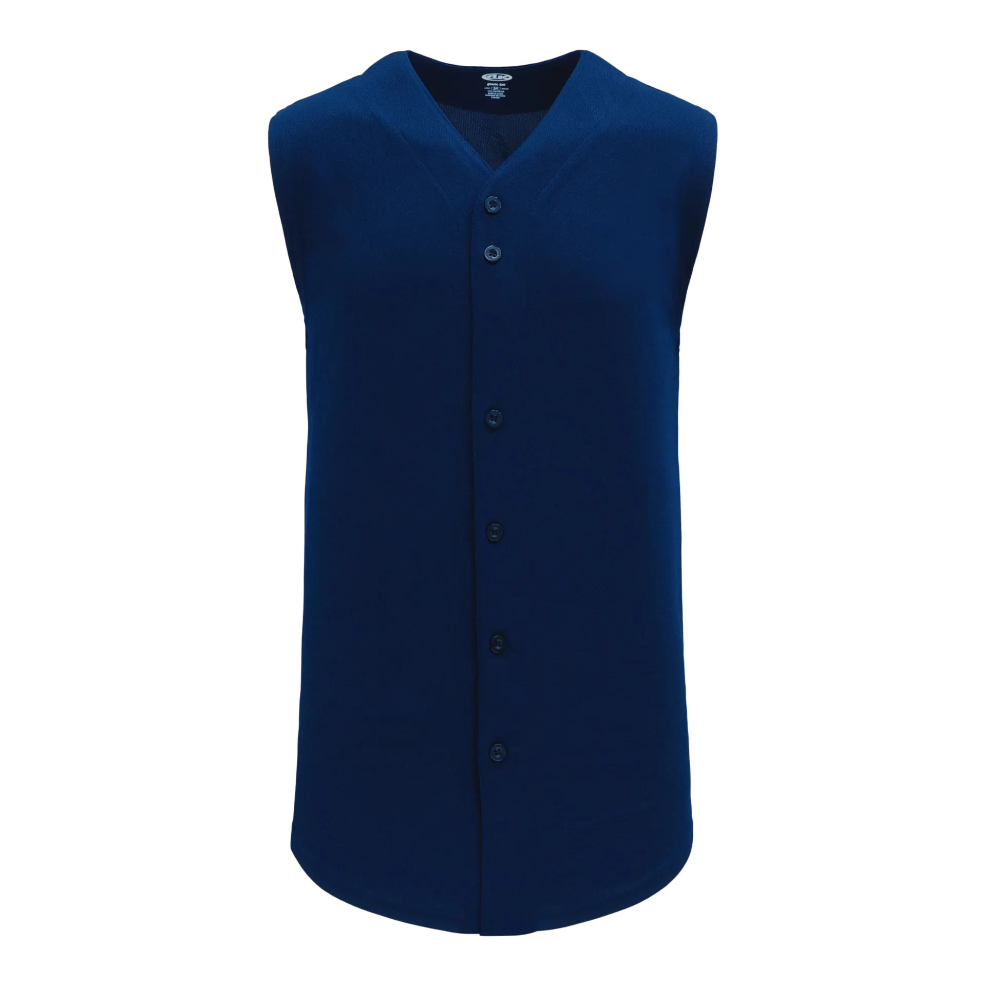Athletic Knit Full Button Sleeveless Baseball Jersey