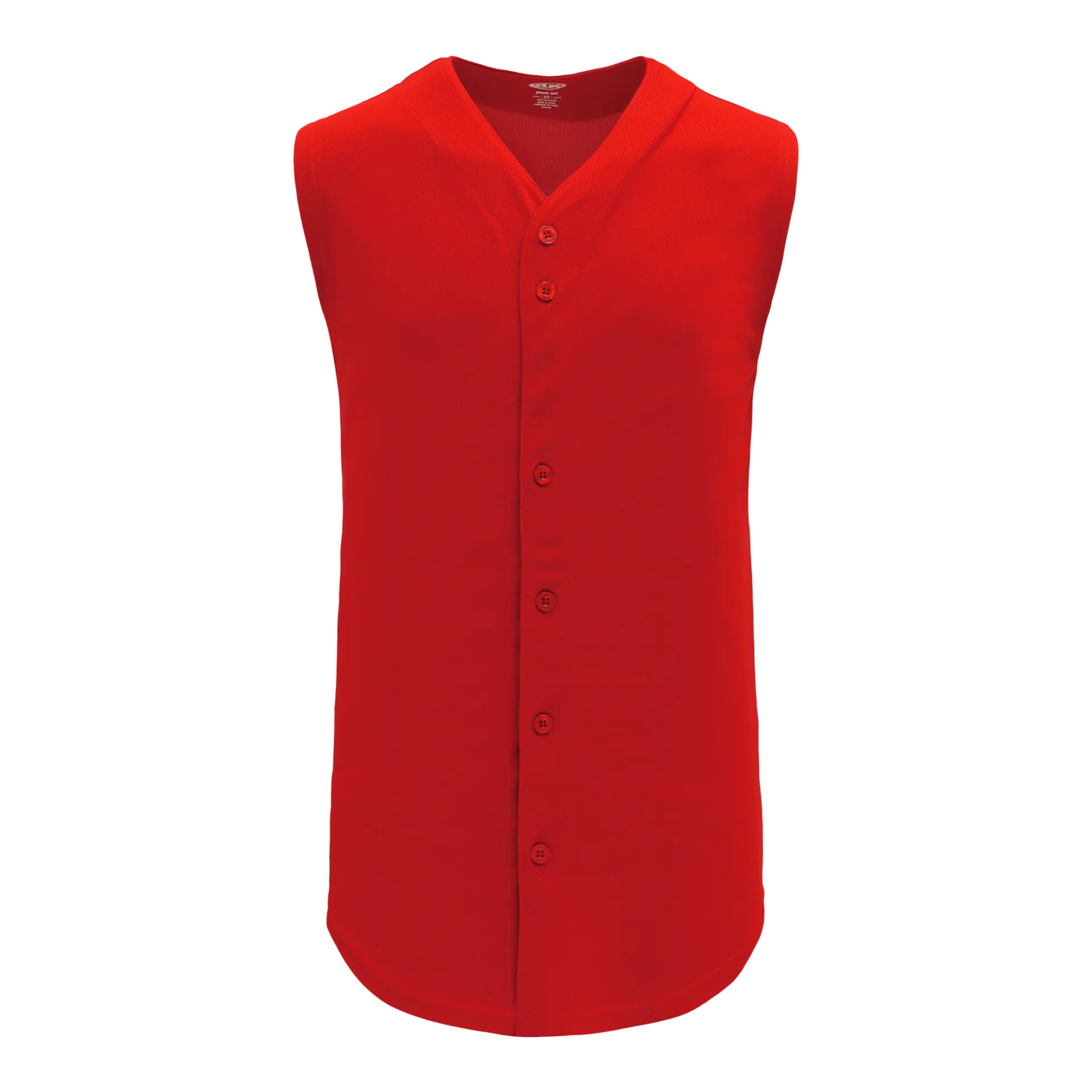 Athletic Knit Full Button Sleeveless Baseball Jersey