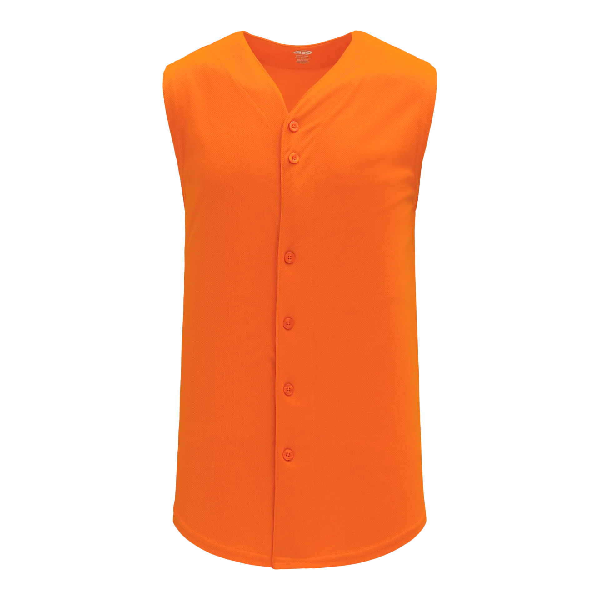 Athletic Knit Full Button Sleeveless Baseball Jersey