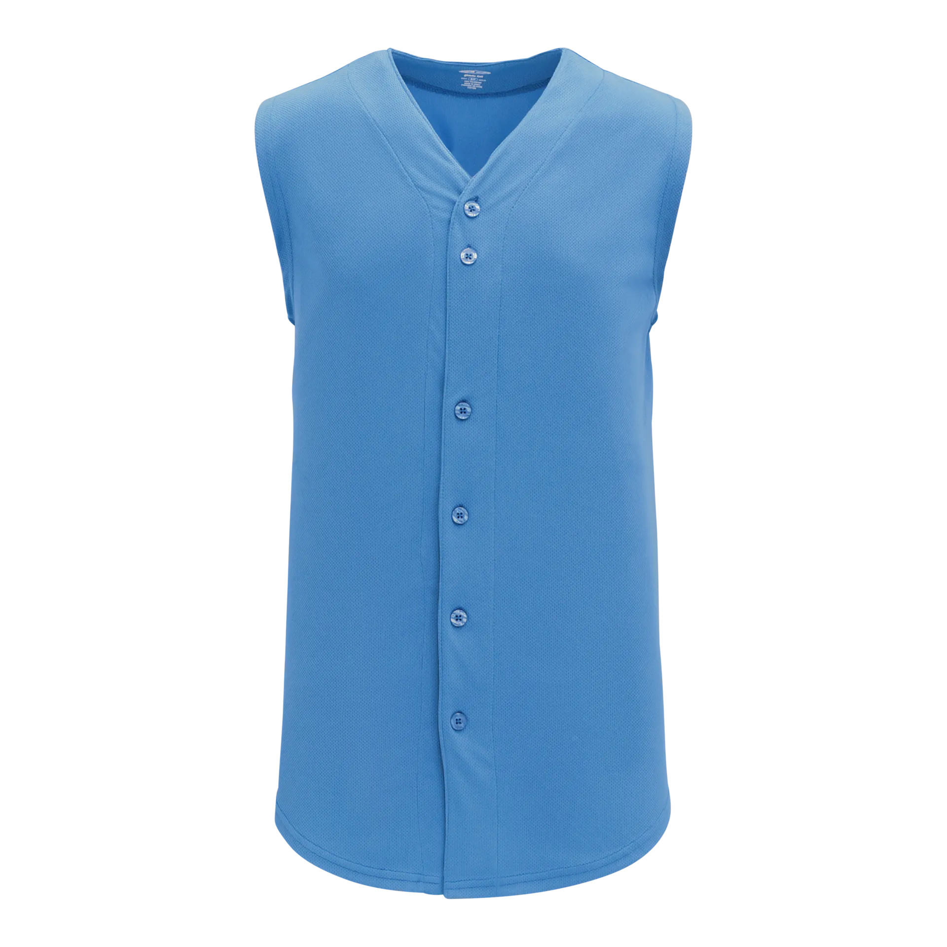 Athletic Knit Full Button Sleeveless Baseball Jersey