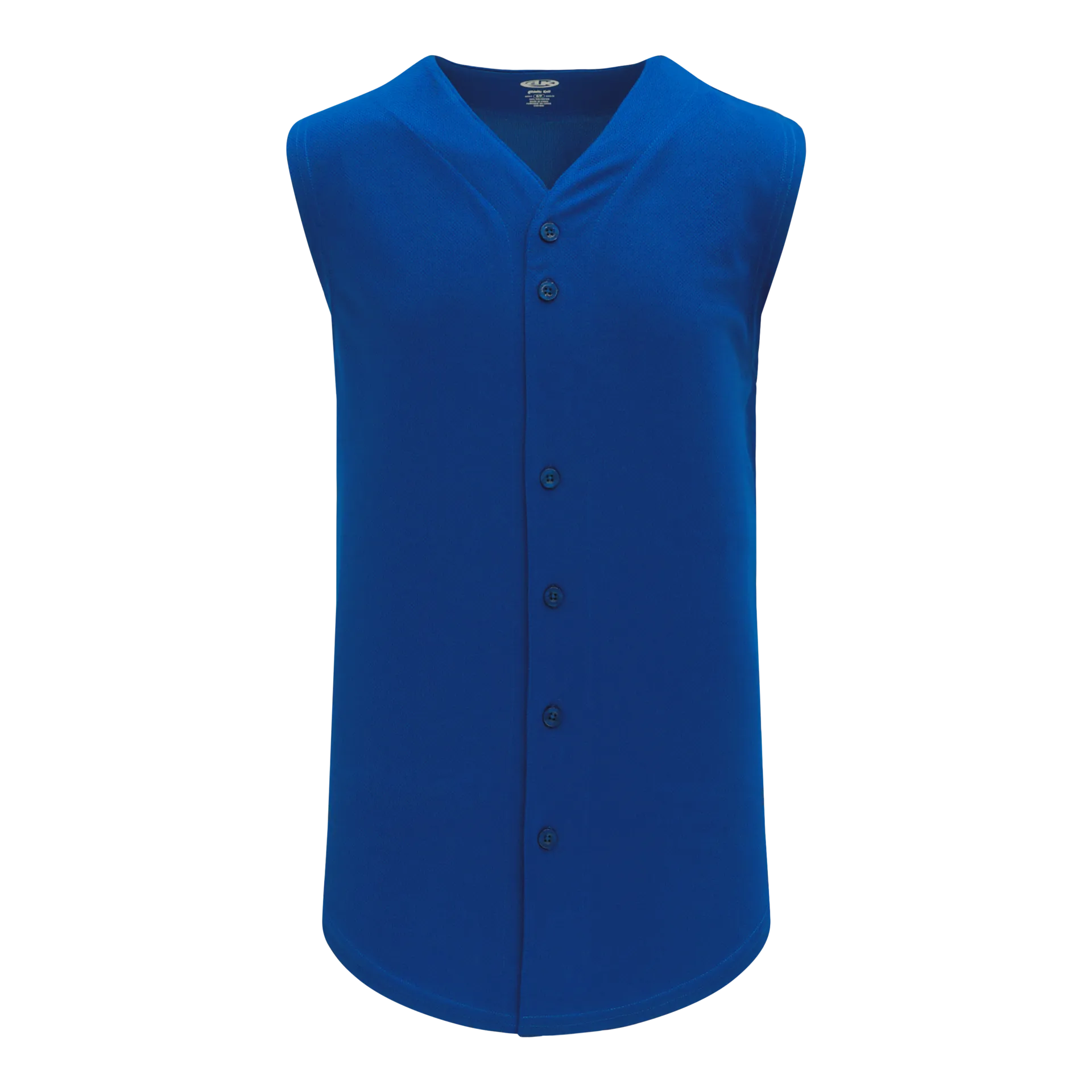 Athletic Knit Full Button Sleeveless Baseball Jersey