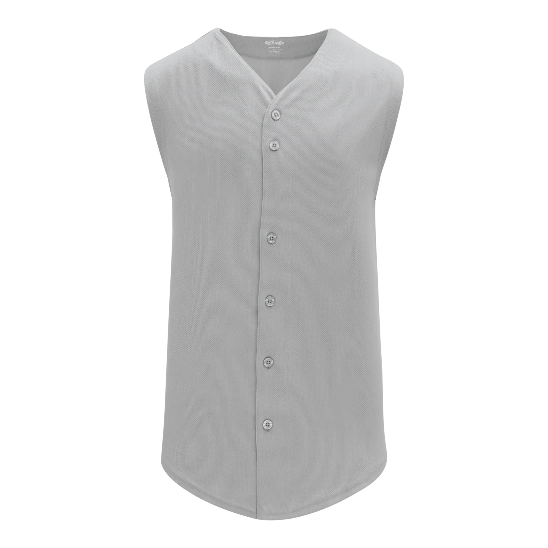 Athletic Knit Full Button Sleeveless Baseball Jersey