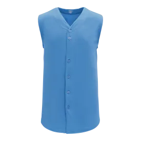 Athletic Knit Full Button Sleeveless Baseball Jersey