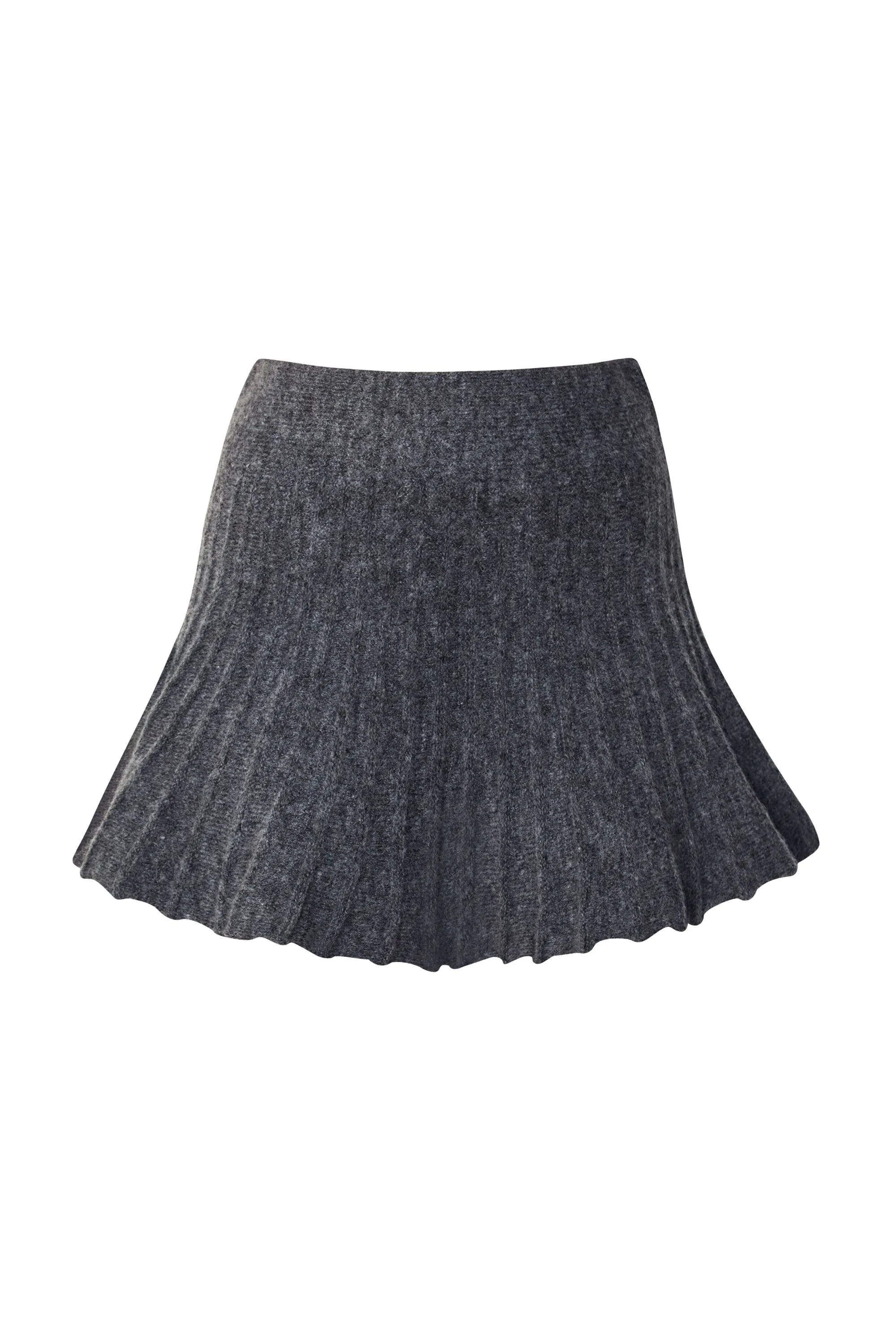 Betsy Charcoal Pleated Knit Skirt