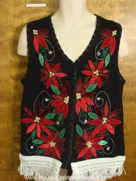 Black Red and Green Christmas Sweater Vest