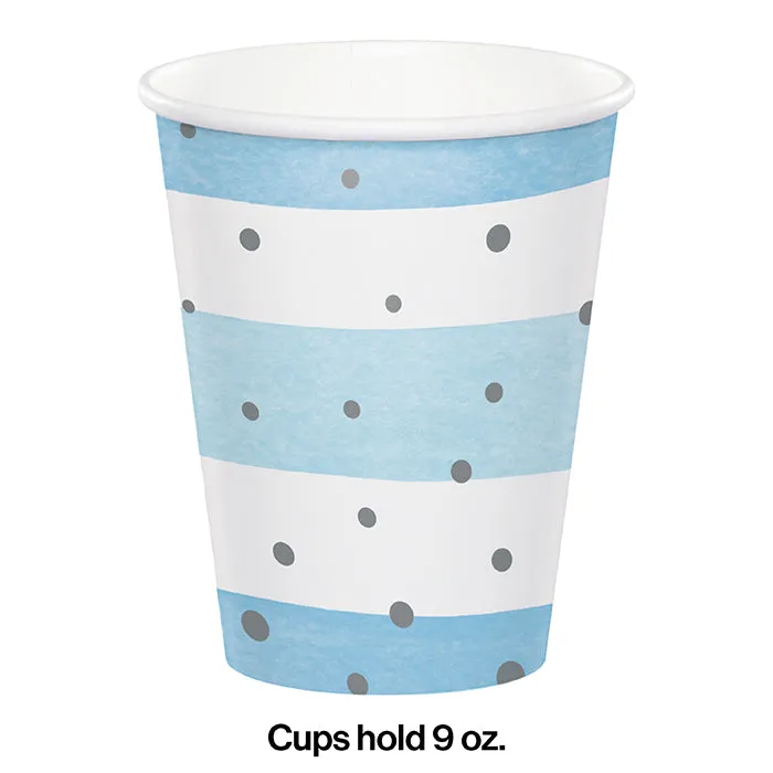 Bulk Blue and Silver Celebration Paper Cups (96 per Case)