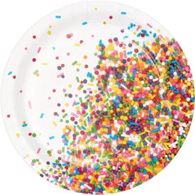 Bulk Confetti Sprinkles Paper Dessert Plates (96 per Case)