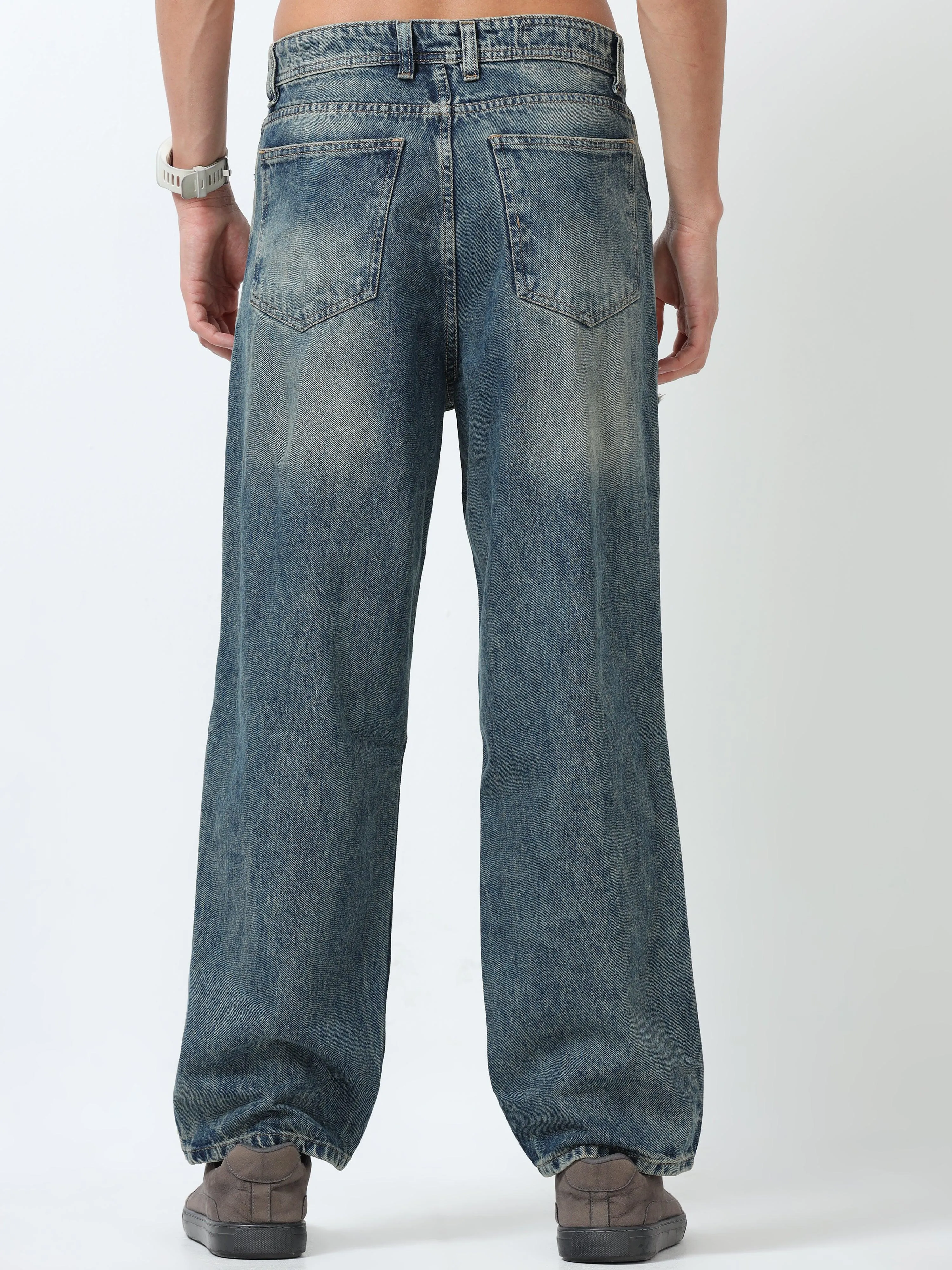 Caelum - Distressed Relaxed Jean - Blue