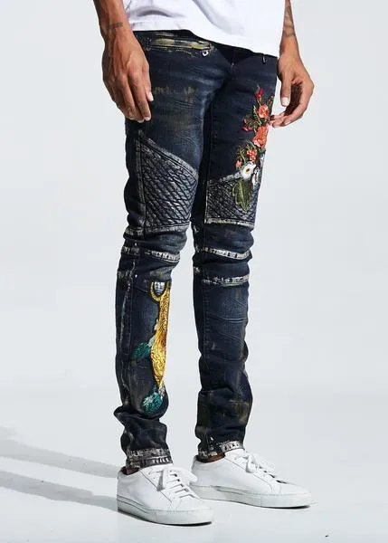 Castellano Quilted Biker Denim