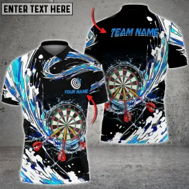 Coolspod Breath Of Water Darts Multicolor Option Personalized Name 3D Polo Shirt, Gift for Dart Player