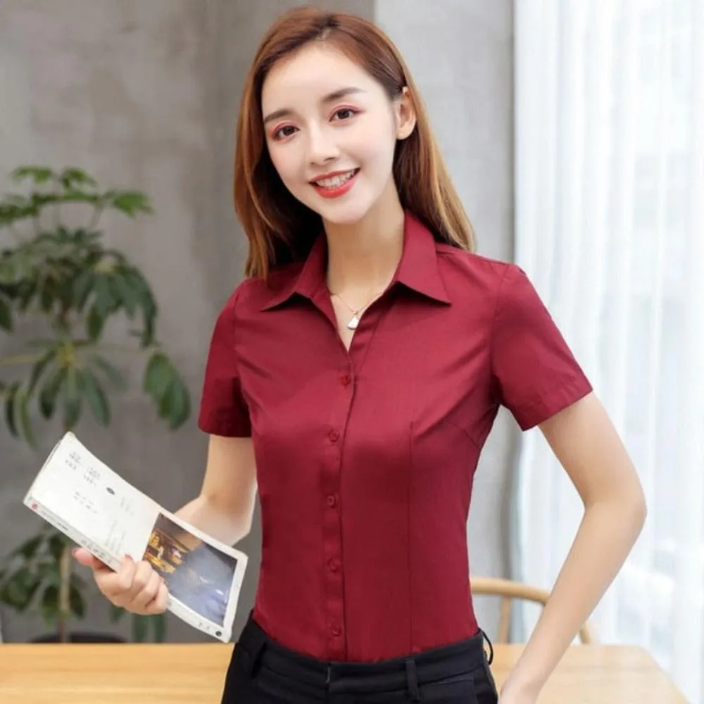 Cotton Short Sleeve Blouse