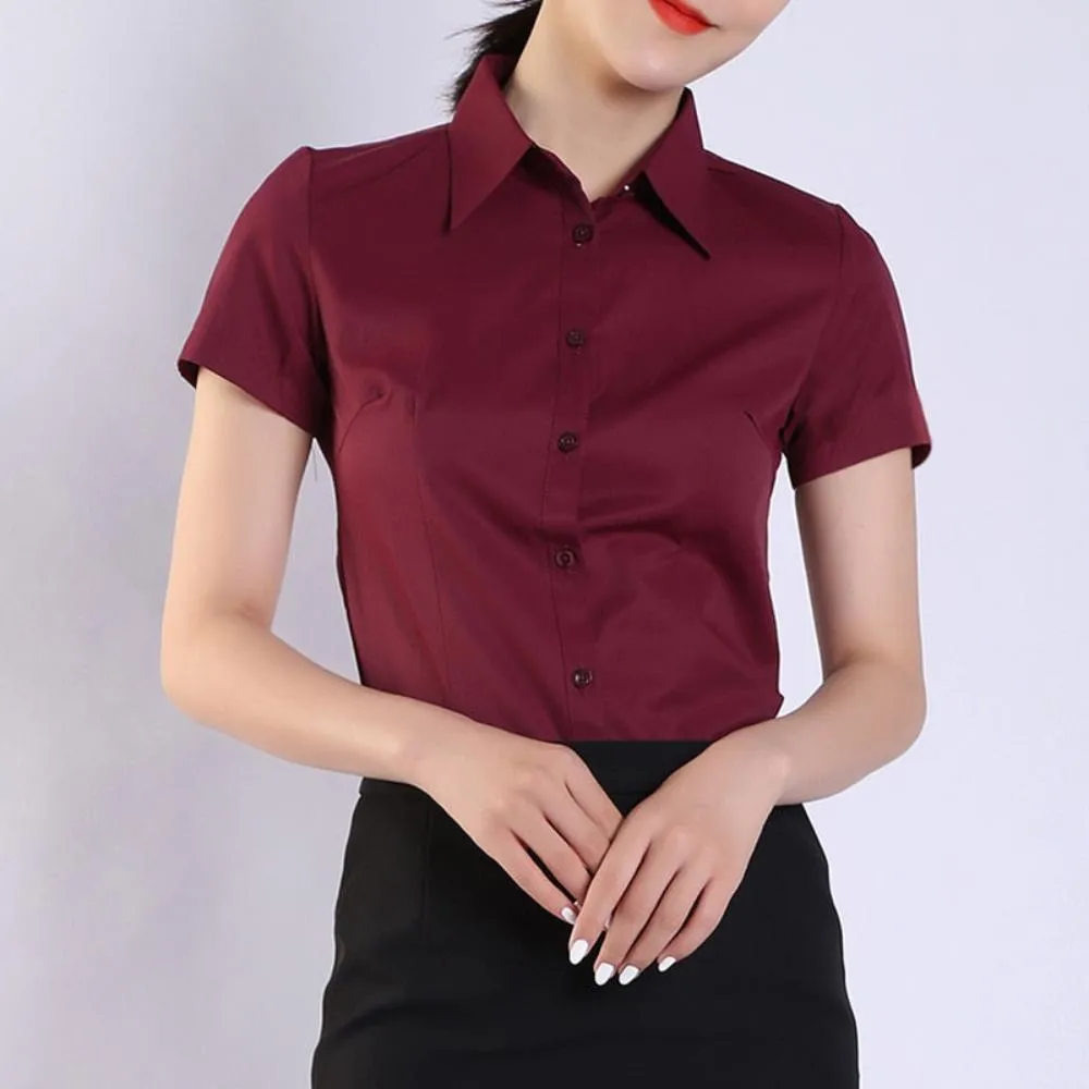 Cotton Short Sleeve Blouse