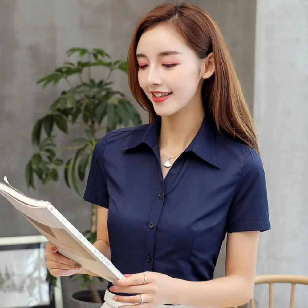 Cotton Short Sleeve Blouse
