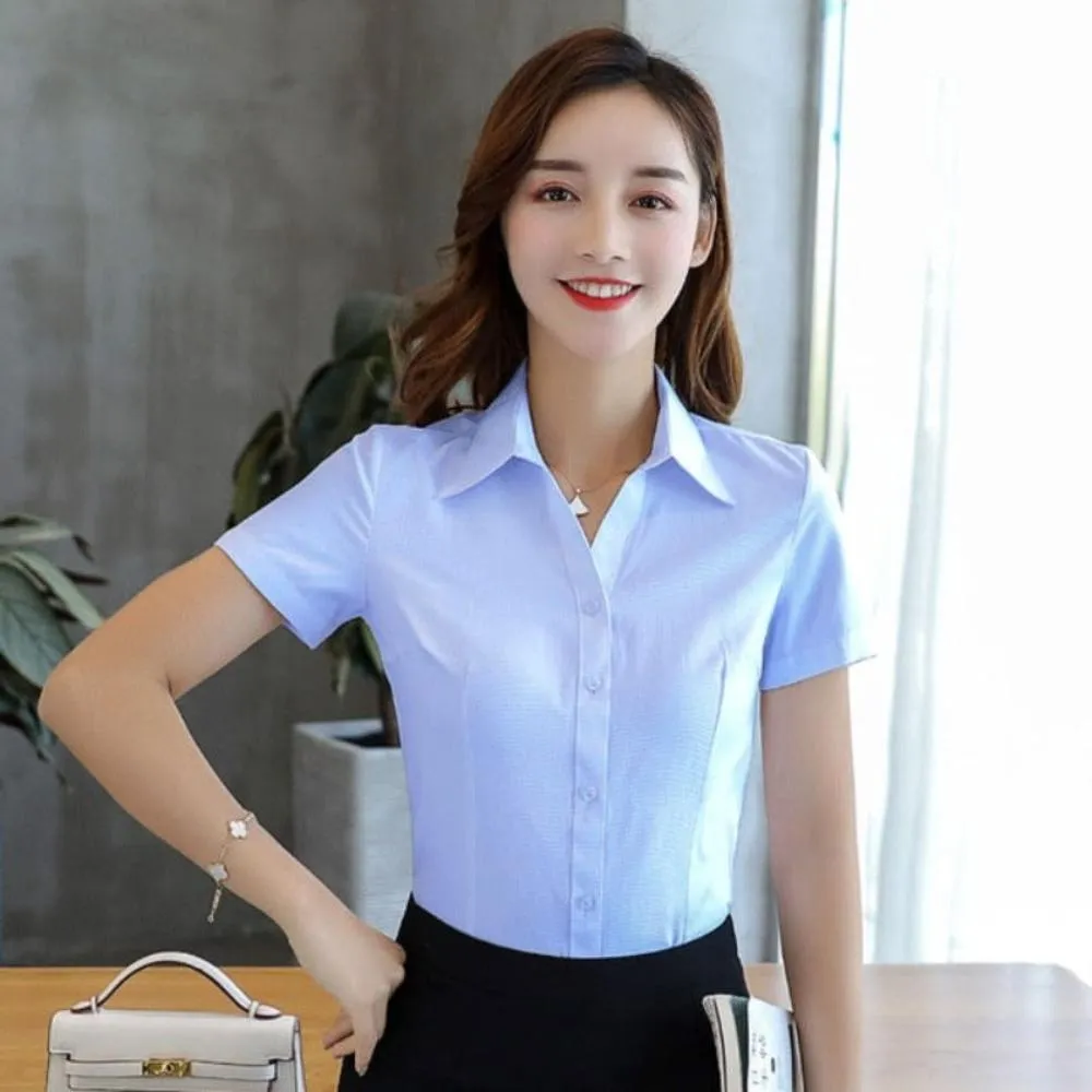 Cotton Short Sleeve Blouse