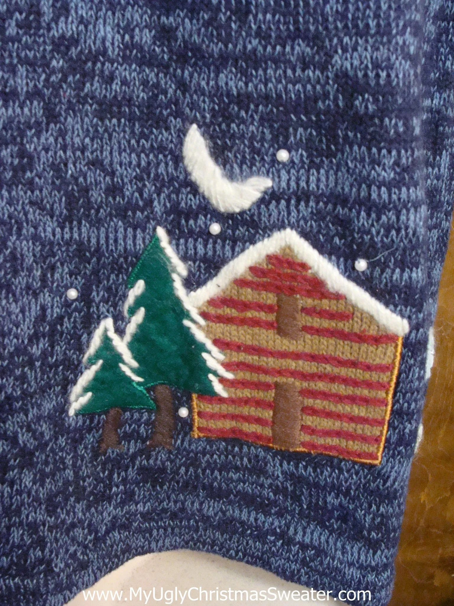 Cozy Log Cabins Tacky Xmas Party Sweater Vest