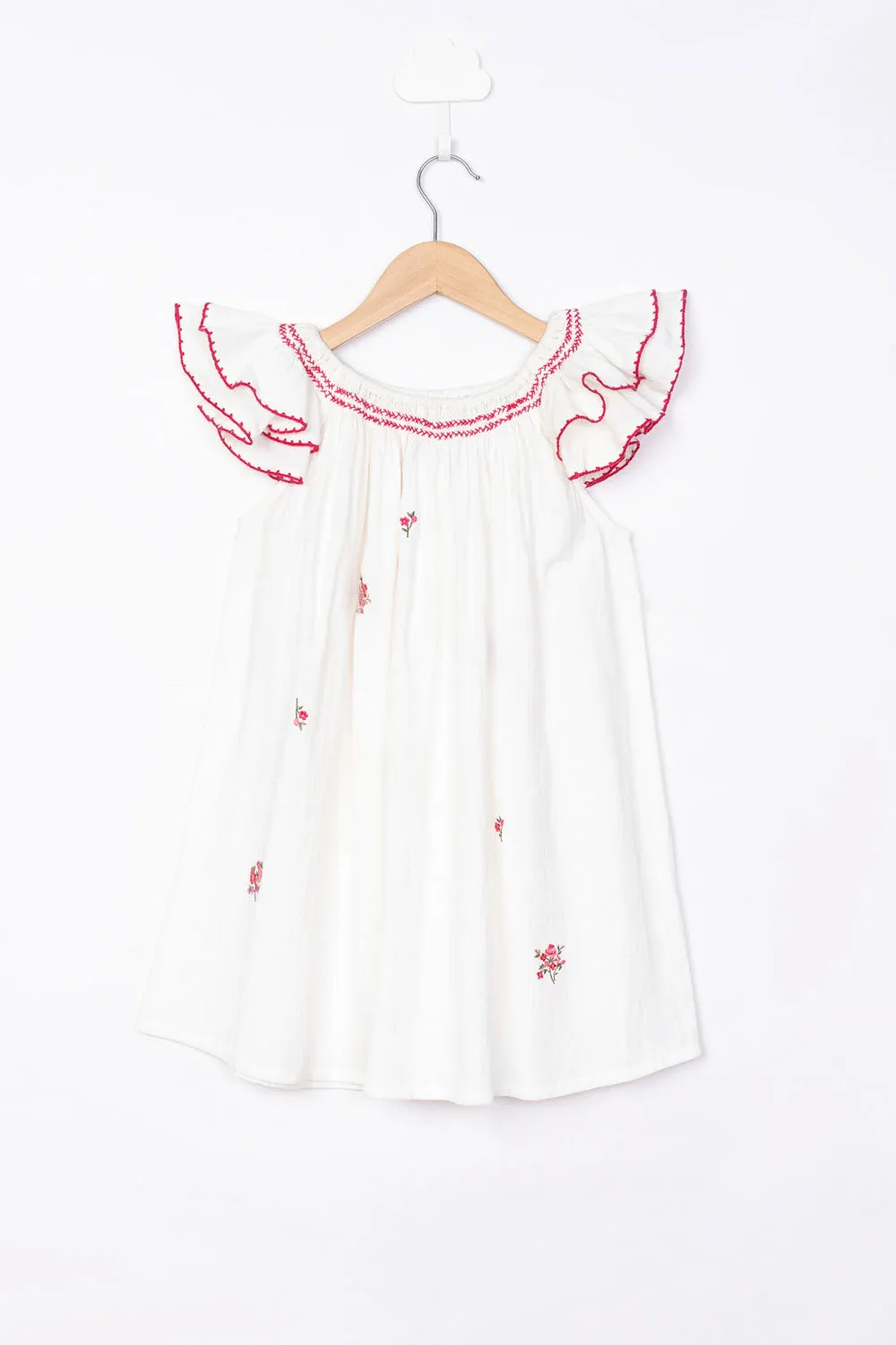 CREPE EMBROIDERY DRESS