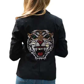 Crystals Green Eyed Tiger Blazer
