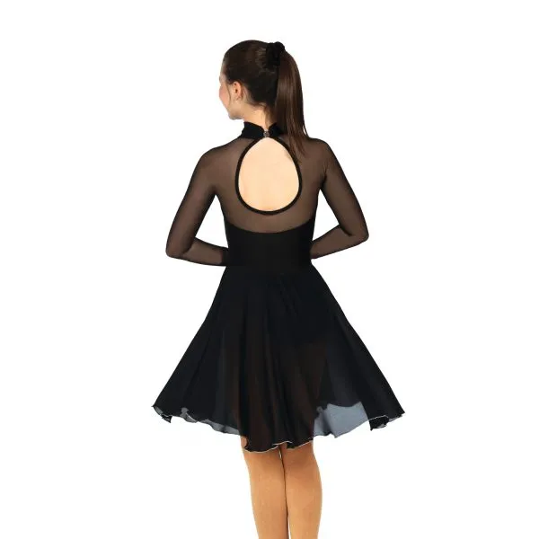 D22017P Competition Figure Skating High Neck Dance Dress PLAIN