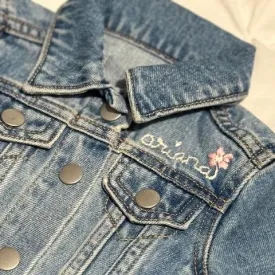 DTD Custom Hand Embroidered Baby/Toddler Denim Jacket