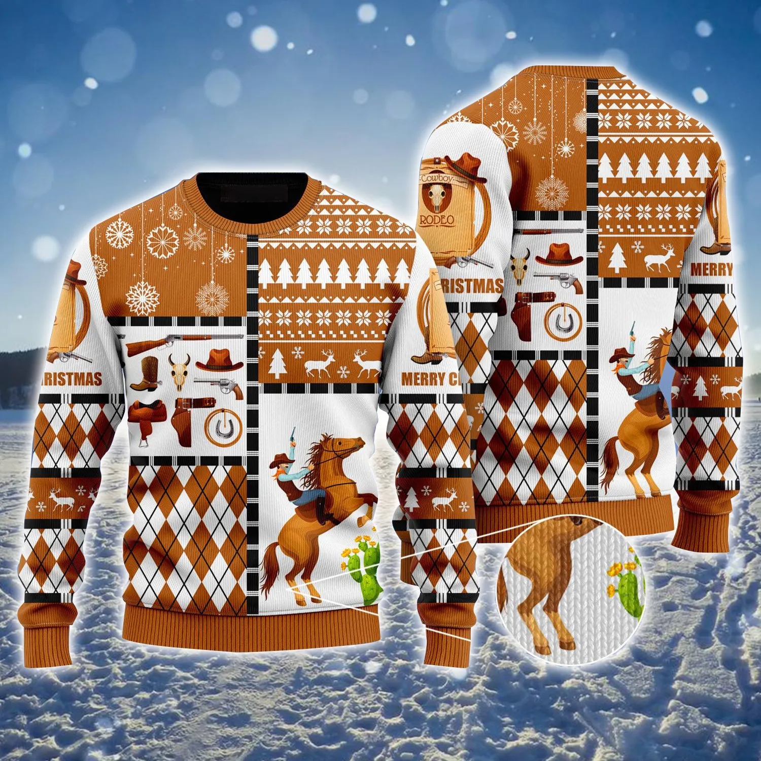Horse Cowboy Ugly Sweater, Horse Cowboy Merry Christmas Ugly Sweater, Merry Christmas Ugly Sweater For Men & Women, Perfect Gift For Cowboy