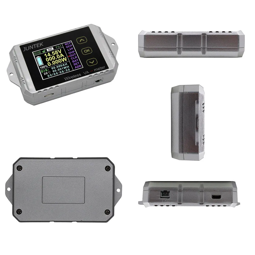 JUNTEK VAT1200 100V 200A Wireless voltage and current meter Car battery monitoring 12V 24V 48V battery Coulomb counter VA meter