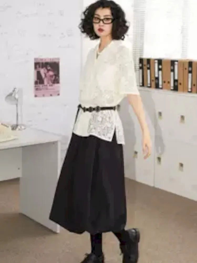 Lace Short Sleeve Blouse【s0000008838】