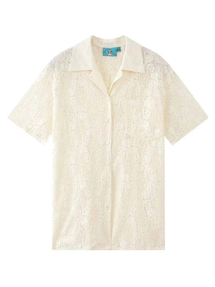 Lace Short Sleeve Blouse【s0000008838】