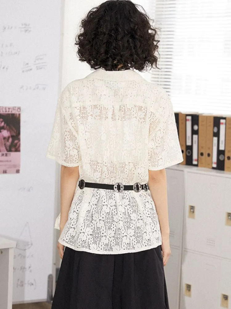 Lace Short Sleeve Blouse【s0000008838】