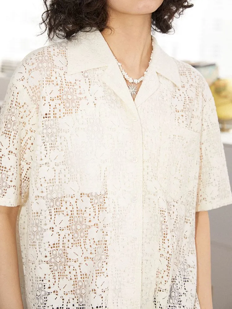Lace Short Sleeve Blouse【s0000008838】