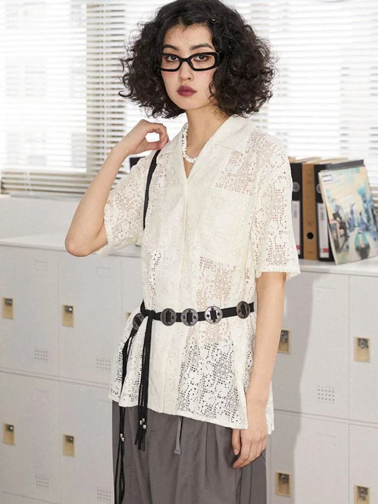 Lace Short Sleeve Blouse【s0000008838】