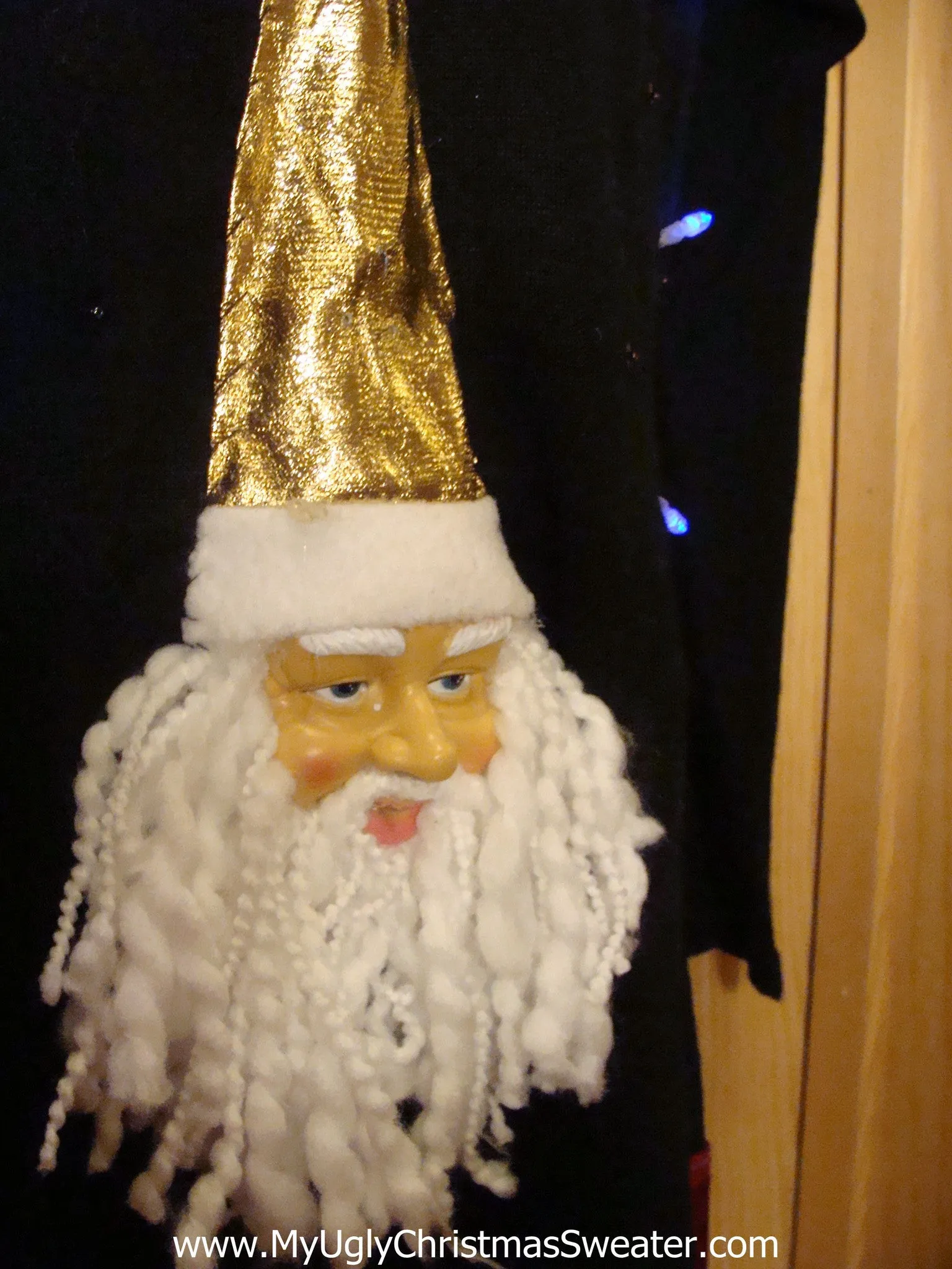 Light Up 80s Ugly Xmas Sweater 3D Santa Fringe