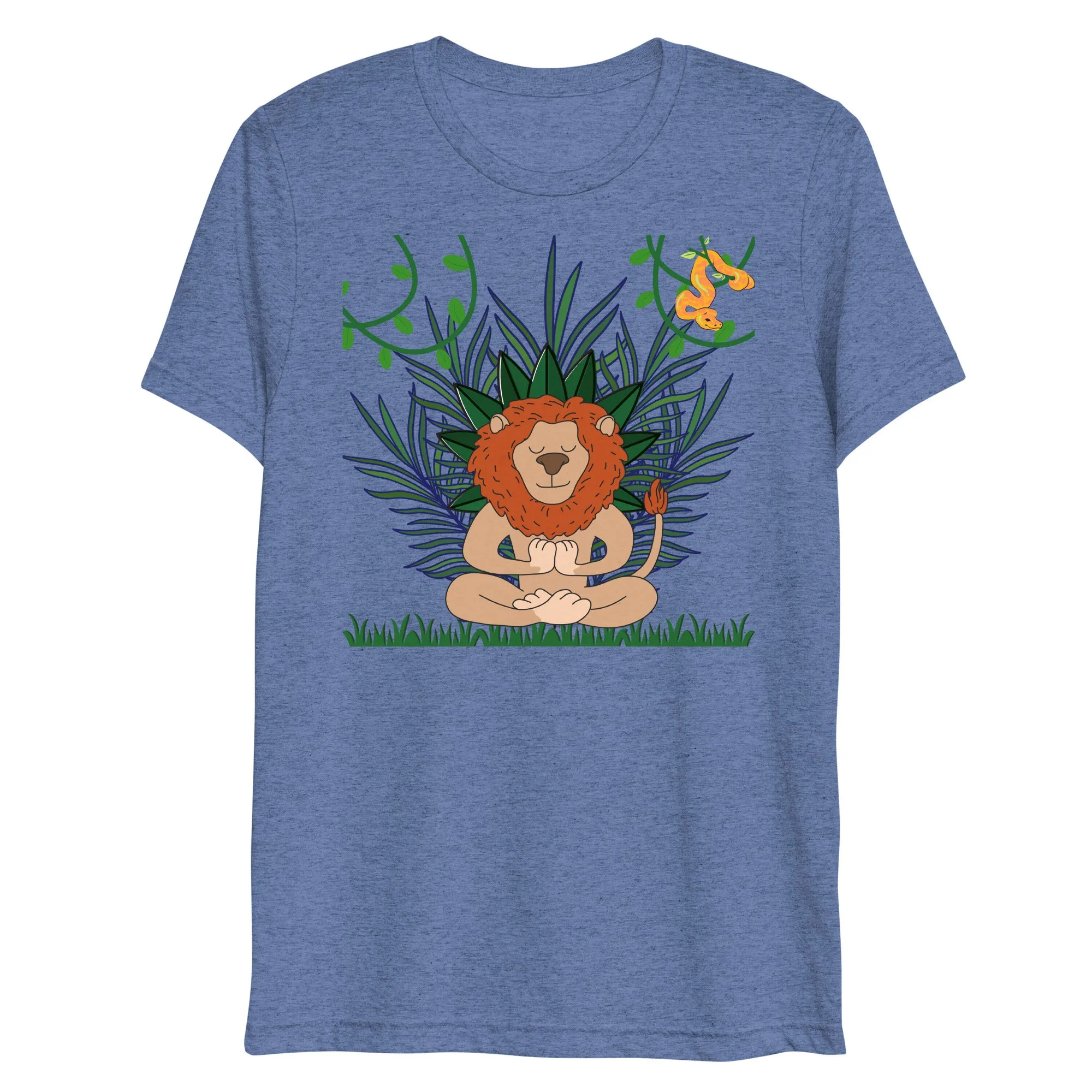 meditating lion tee print design unisex t-shirt