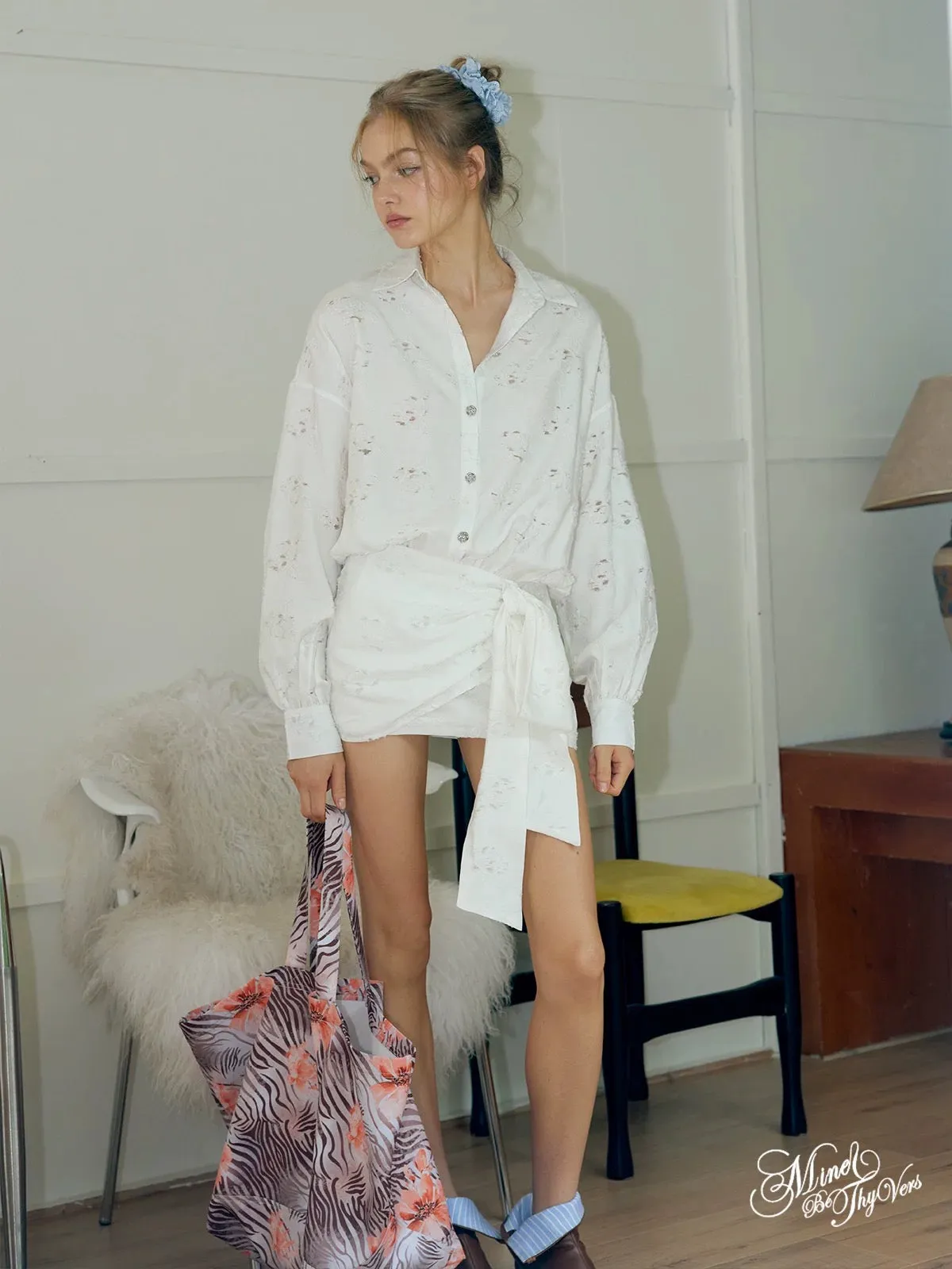 [Minebythyvers] Lune Étoilée Shirt Dress Bodycon Mini Dress
