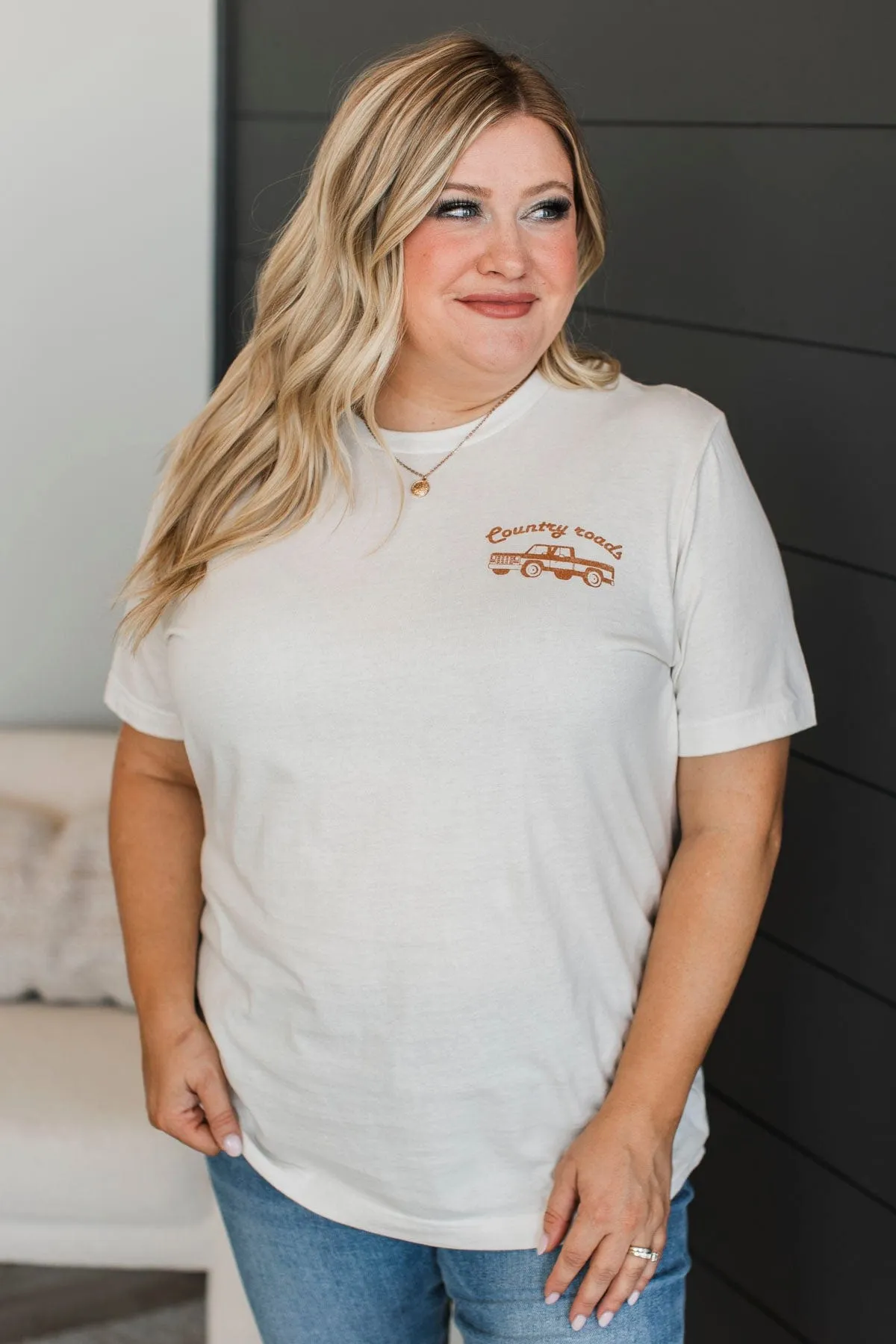 "Country Roads" Graphic Tee- Vintage White