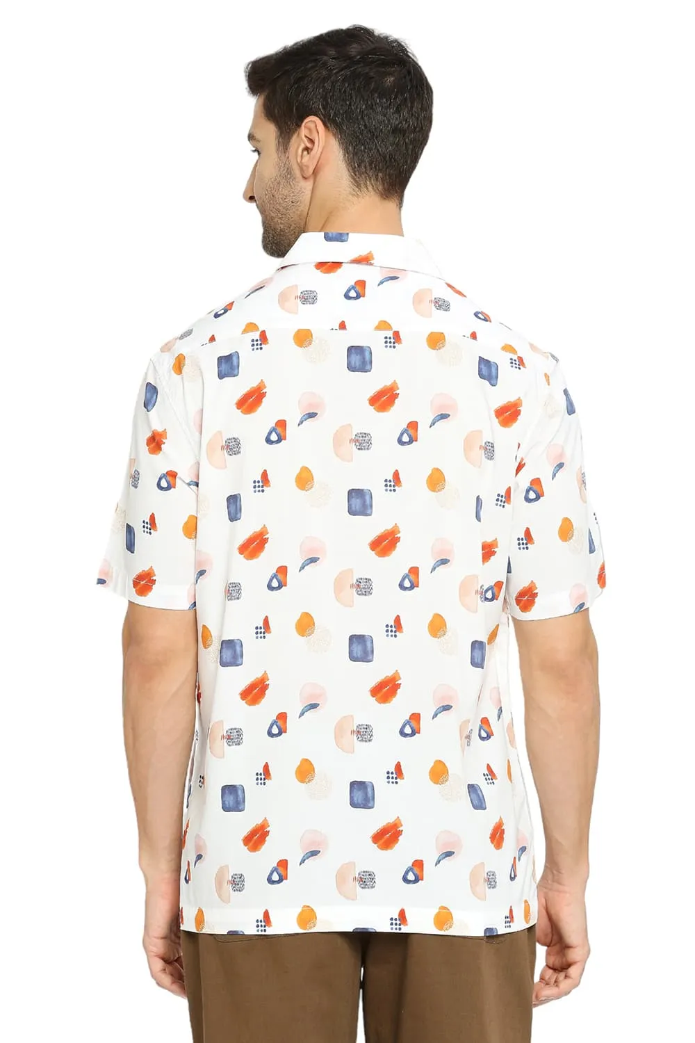 Relaxed Fit Cotton Viscose Digital Printed Halfsleeves Shirt