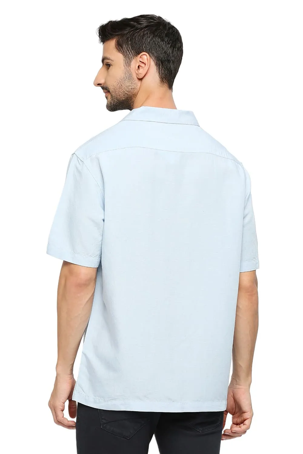 Relaxed Fit Viscose Linen Halfsleeves Shirt