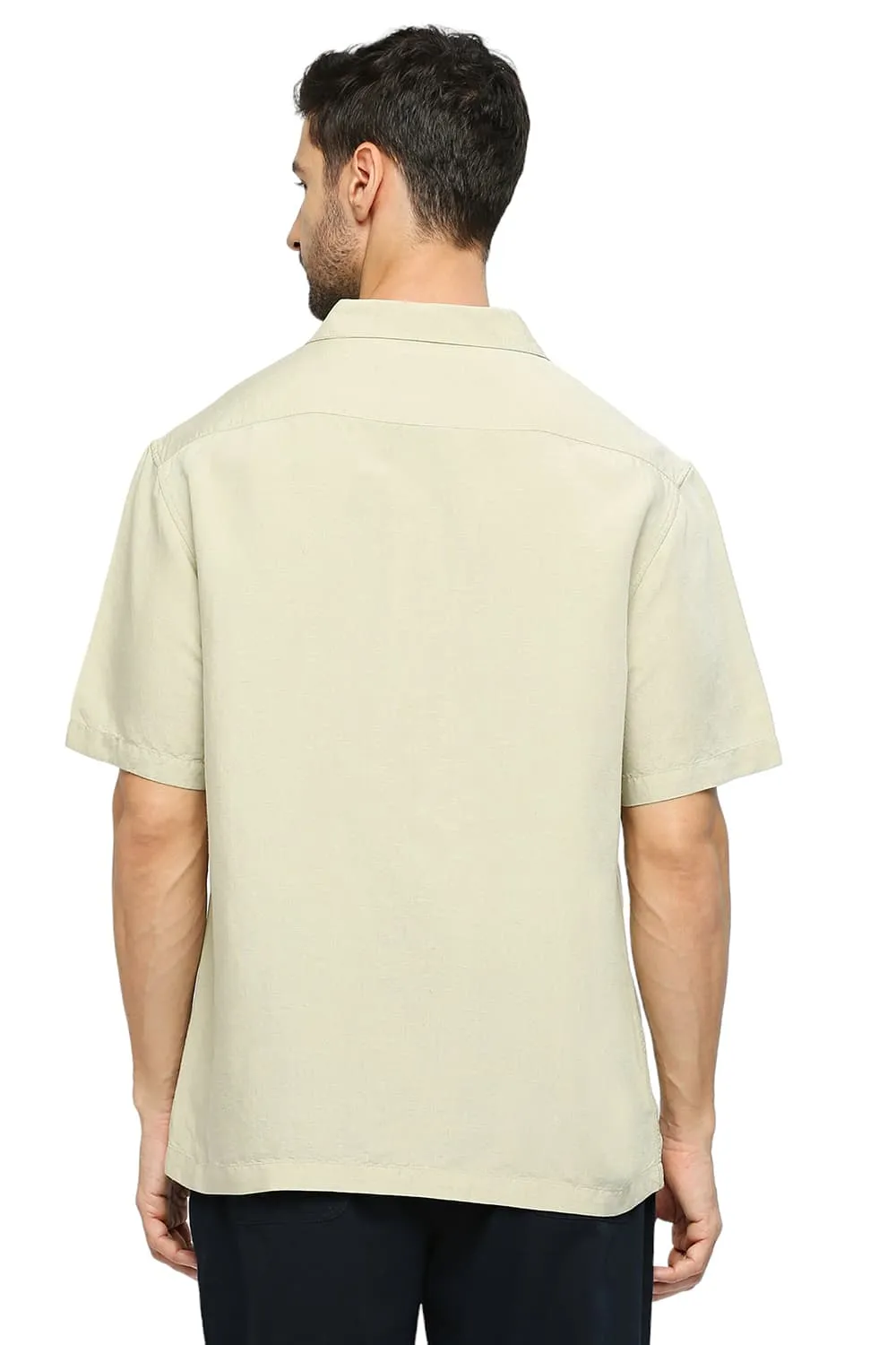 Relaxed Fit Viscose Linen Halfsleeves Shirt