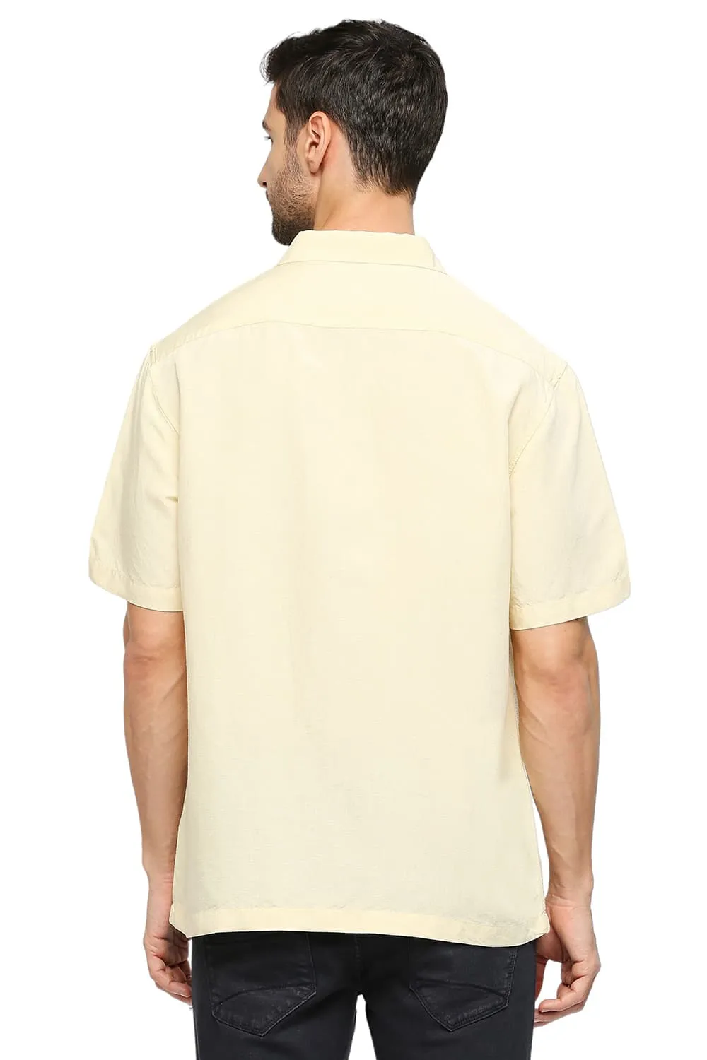 Relaxed Fit Viscose Linen Halfsleeves Shirt