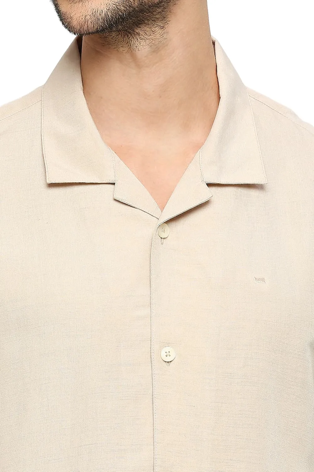 Relaxed Fit Viscose Linen Halfsleeves Shirt
