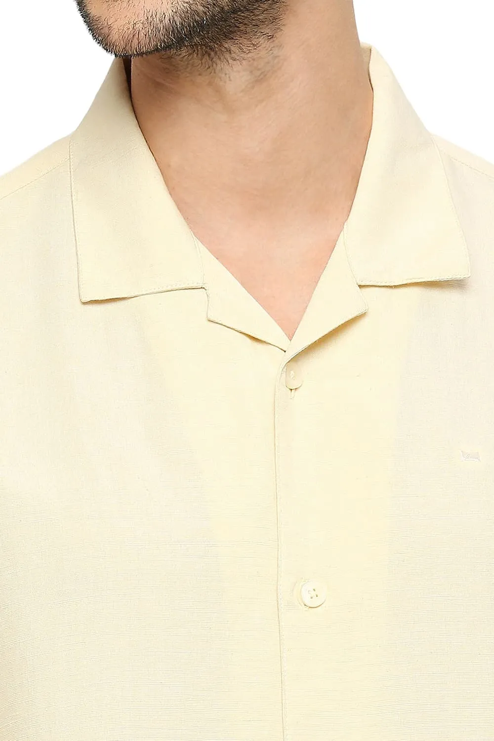 Relaxed Fit Viscose Linen Halfsleeves Shirt