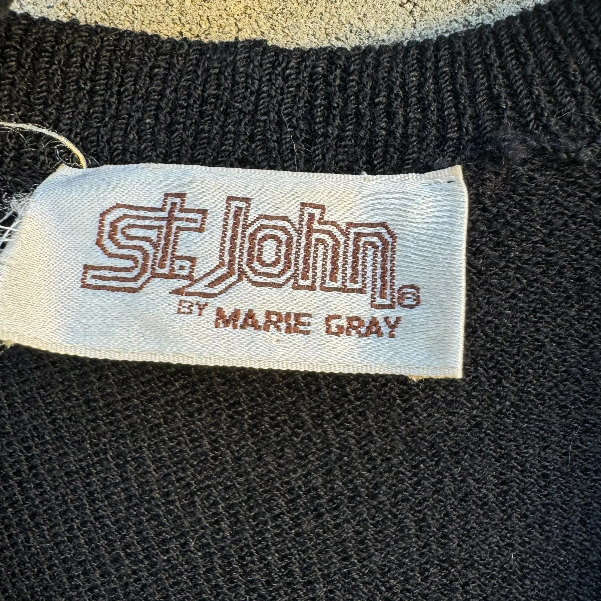 St. John Vintage Womens Black Santana Knit Pleated Waist Open Cardigan Sweater 6